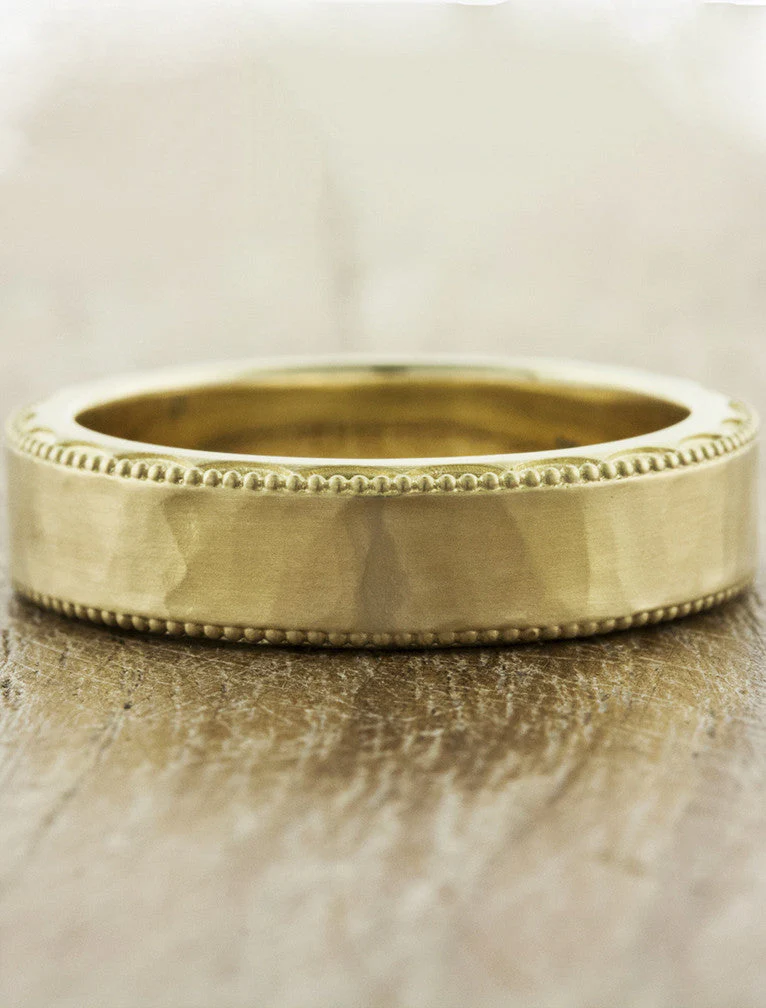 Men's Hammered Wedding Bands